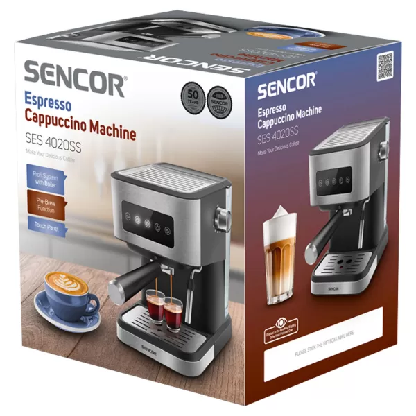 Kávovar na Espresso/Cappuccino SENCOR SES 4020SS
