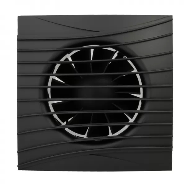 Ventilátor do koupelny axiální v černé barvě O 100 mm se zpětnou klapkou DALAP 41095