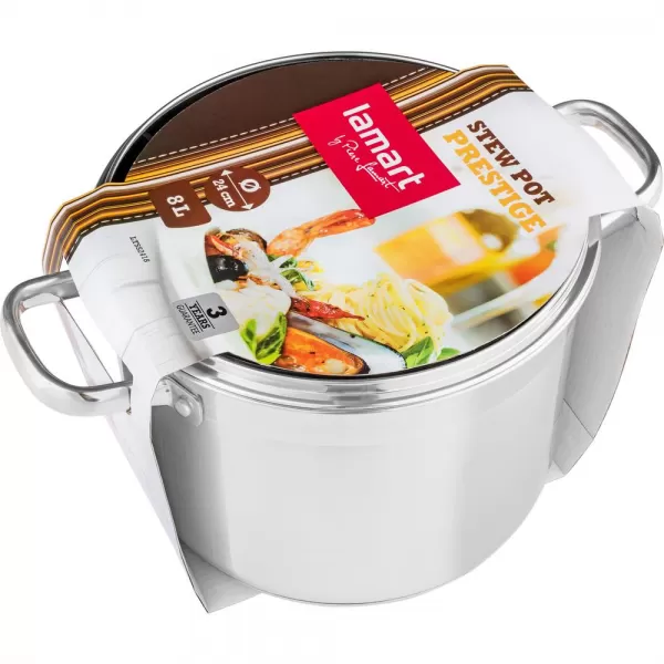 Hrnec s poklicí 24cm stříbrná Prestige LAMART LTSS2418