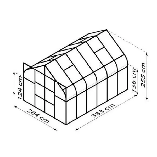 Skleník VITAVIA DIANA 9900 čiré sklo 3 mm zelený LG4235