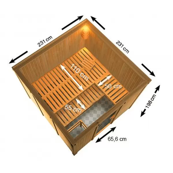 Finská sauna KARIBU ARVIKA (6197) LG4261