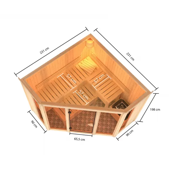 Finská sauna KARIBU ALCINDA (2503) LG4210