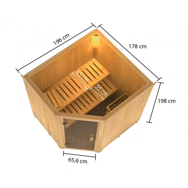 Finská sauna KARIBU BODO (6192) LG4264