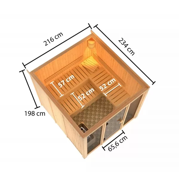 Finská sauna KARIBU ASKJA (35237) LG4203