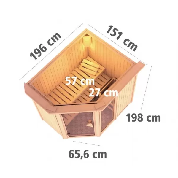 Finská sauna KARIBU FIONA 1 (57163) LG4205