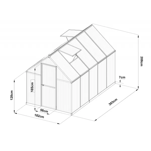 Skleník LANITPLAST SARANA 6x10 PC 4 mm stříbrný LG4272