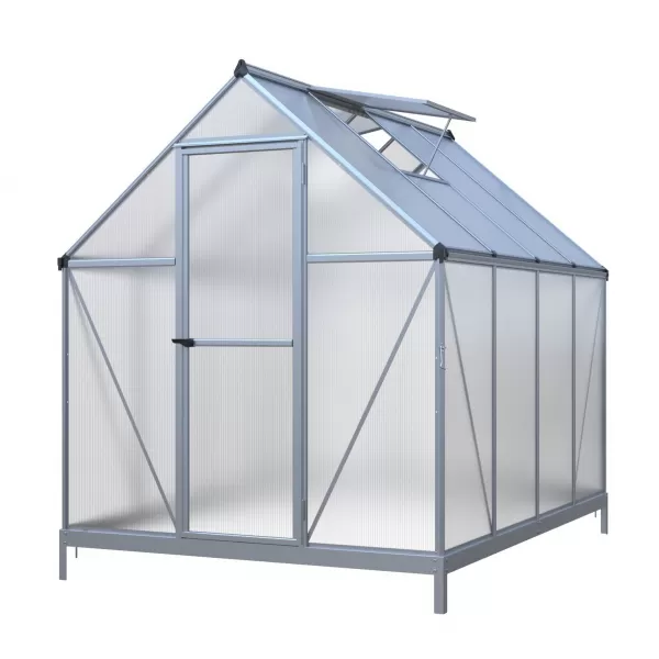 Skleník LANITPLAST SARANA 6x8 PC 4 mm stříbrný LG4275