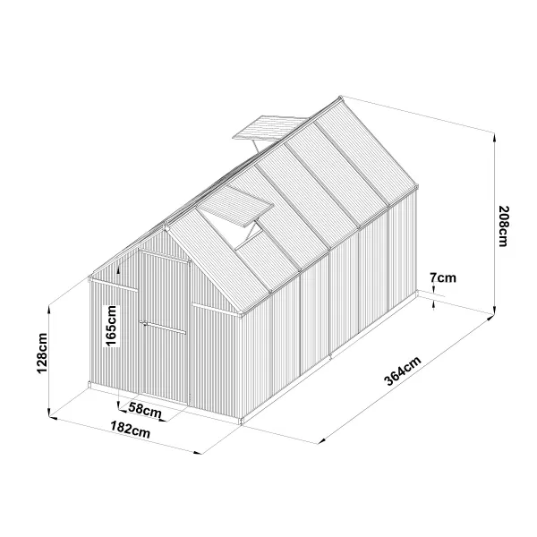 Skleník LANITPLAST SARANA 6x12 PC 4 mm stříbrný LG4276