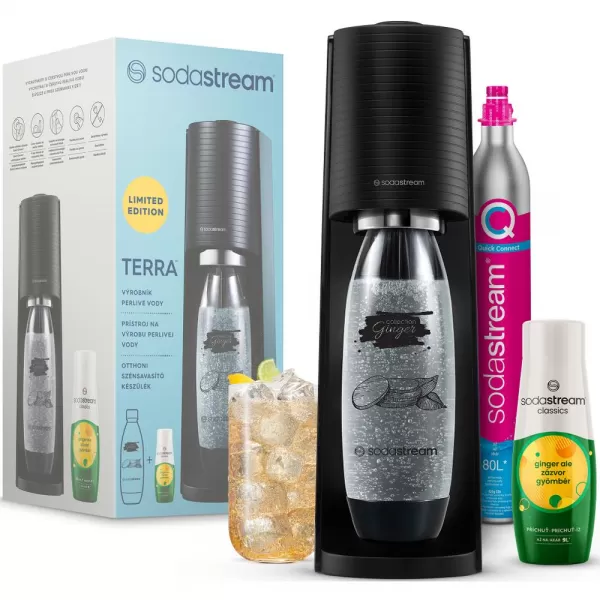 Výrobník perlivé vody Sodastream TERRA Black Ginger Ale Mpack 42007329