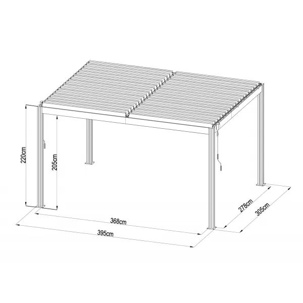 Hliníková pergola LANITPLAST BIOCLIMATIC 43 BASIC LG4293