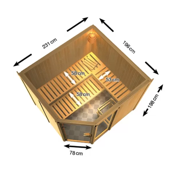 Finská sauna KARIBU FIONA 3 (49442) LG4208