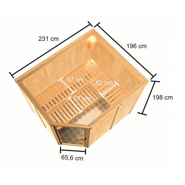 Finská sauna KARIBU HORNA (6196) LG4260