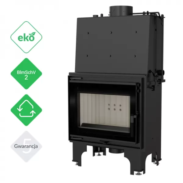 Krbová vložka s dvojitým prosklením a s výměníkem černá KRATKI AQUARIO M12