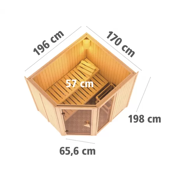 Finská sauna KARIBU FIONA 2 (52595) LG4206
