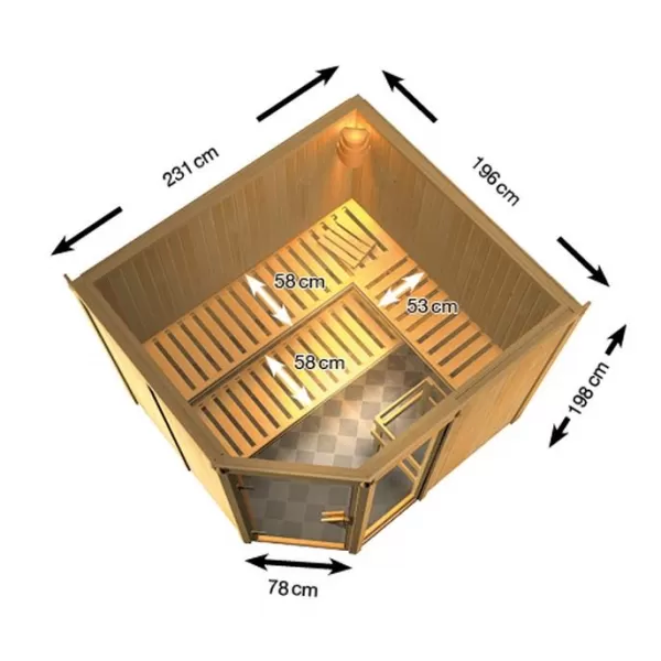 Finská sauna KARIBU FIONA 3 (49976) LG4209