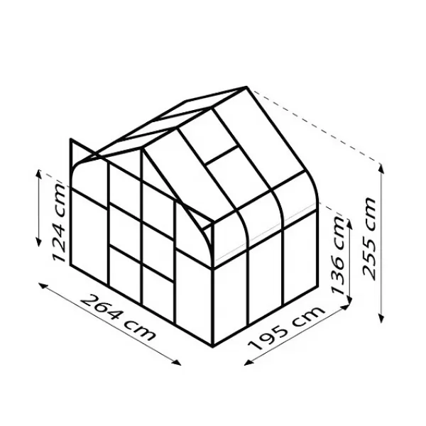 Skleník VITAVIA DIANA 5000 čiré sklo 3 mm zelený LG4224