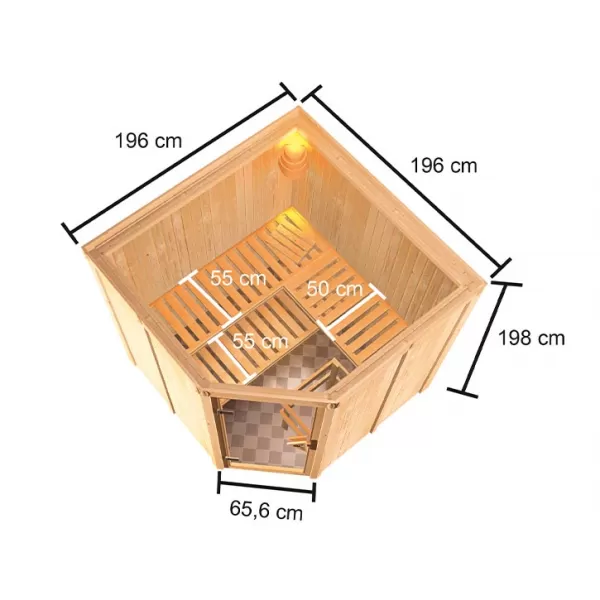 Finská sauna KARIBU KOTKA (6194) LG4258