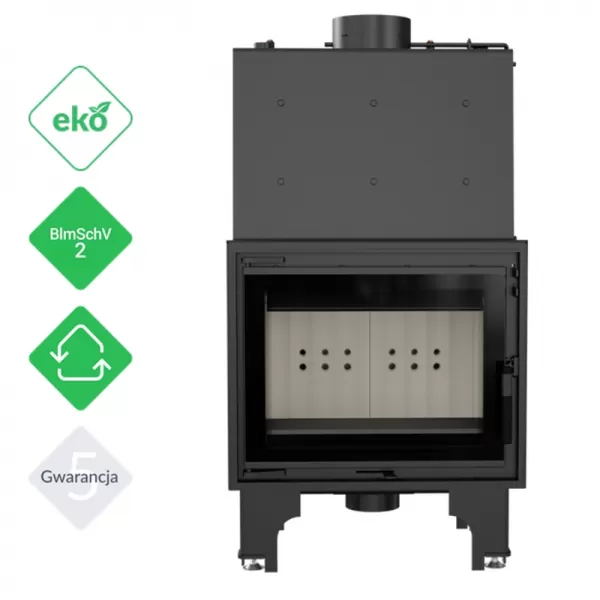 Krbová vložka s dvojitým prosklením a s výměníkem černá KRATKI AQUARIO M12