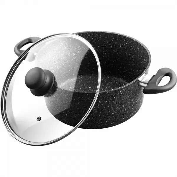 Kastrol s poklicí 18cm černá LAMART LT1137