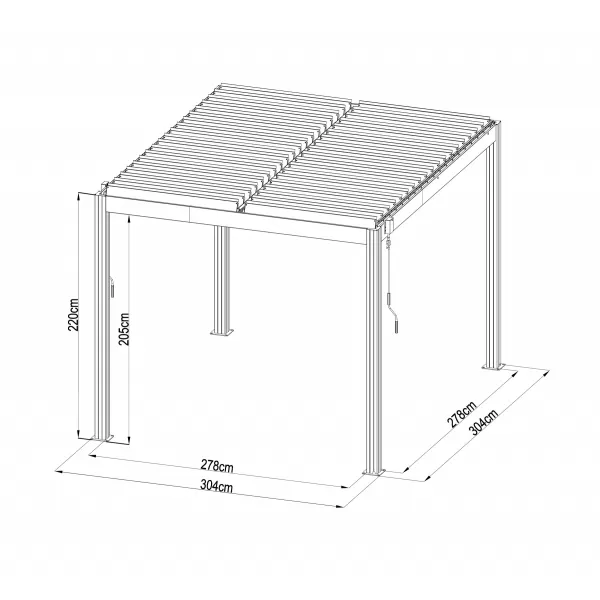 Hliníková pergola LANITPLAST BIOCLIMATIC 33 BASIC LG4292