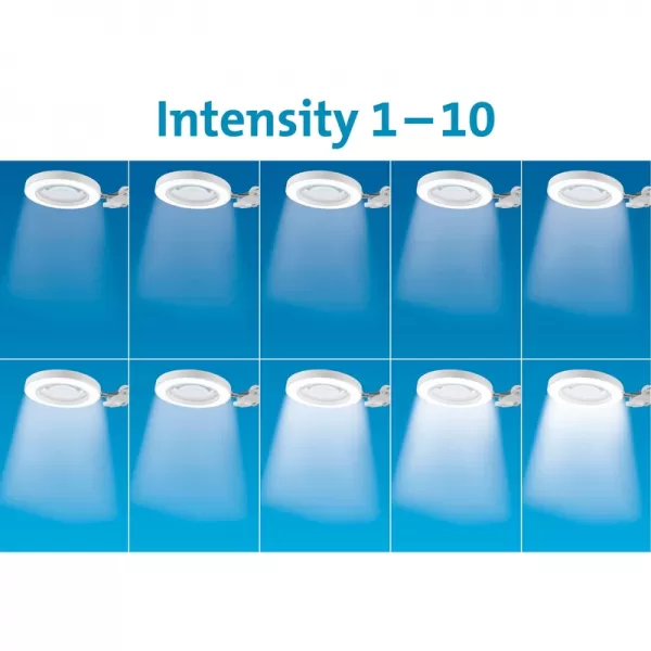 Lampa stolní s lupou, USB napájení, bílá, 2400lm, 3 barvy světla, 5x zvětšení EXTOL LIGHT 43161