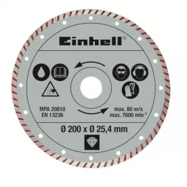 Kotouč diamantový turbo 200x25,4 mm k řezačkám RT-TC 520 U a TE-TC 620 U Einhell 4301175