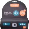Čepice s čelovkou 4x45lm, USB nabíjení, černá, univerzální velikost EXTOL LIGHT 43199