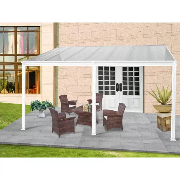 Hliníková pergola LANITPLAST WALL 53 FSX bílá + čirý PC LG4319