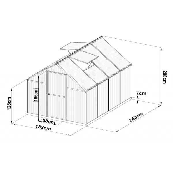 Skleník LANITPLAST SARANA 6x8 PC 4 mm černý LG4334