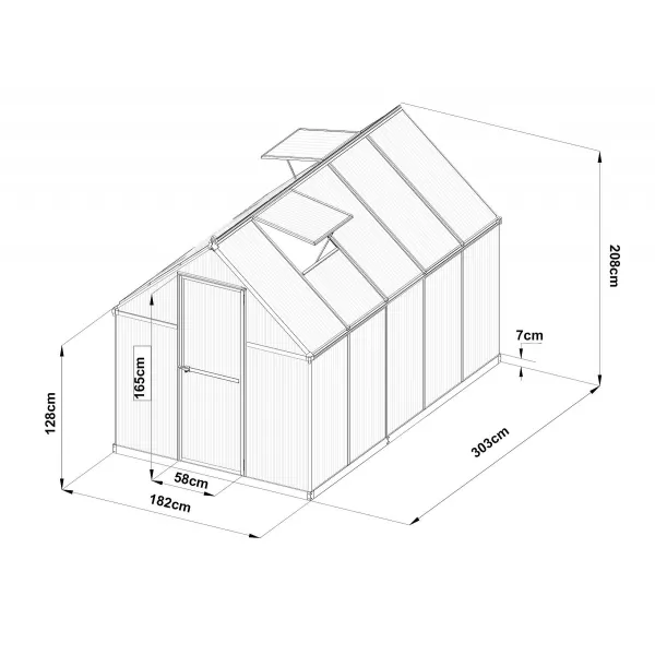 Skleník LANITPLAST SARANA 6x10 PC 4 mm černý LG4333