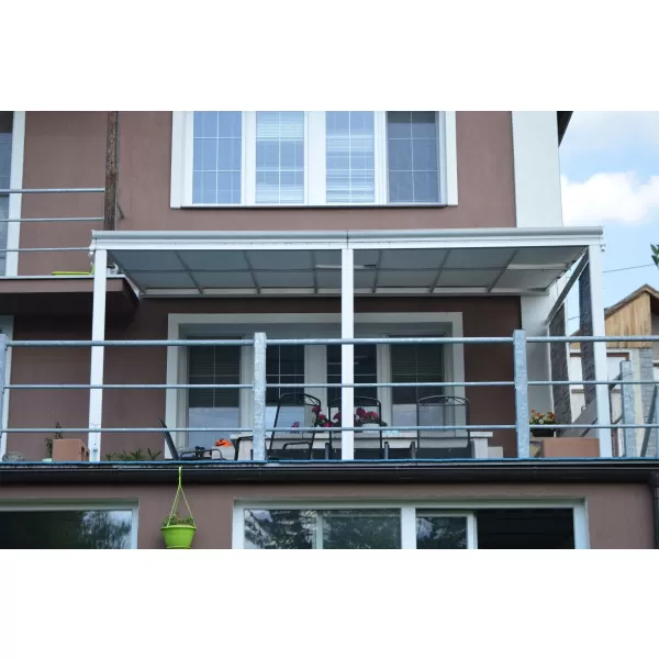 Hliníková pergola LANITPLAST WALL 33 FSX bílá + čirý PC LG4311