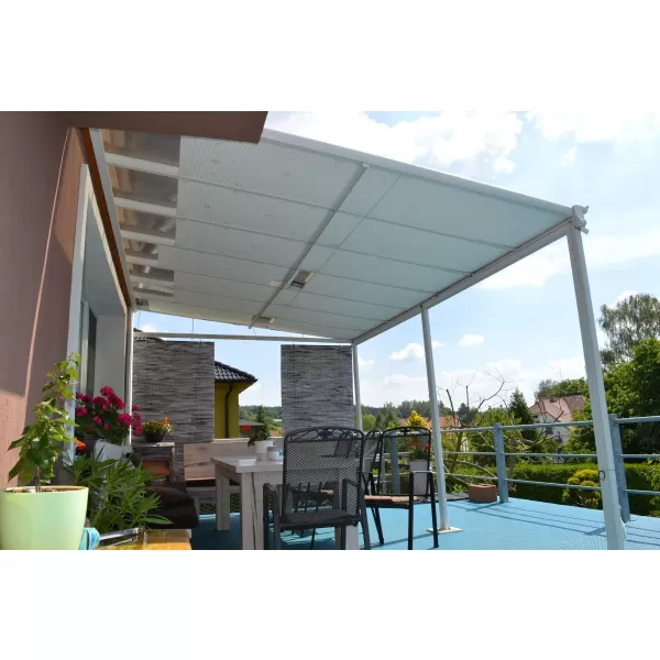 Hliníková pergola LANITPLAST WALL 33 FSX bílá + čirý PC LG4311