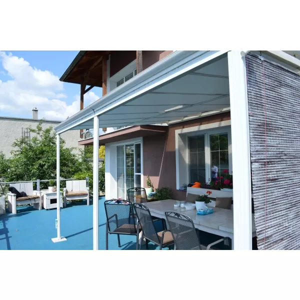 Hliníková pergola LANITPLAST WALL 53 FSX bílá + čirý PC LG4319