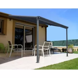 Hliníková pergola LANITPLAST WALL 33 FSX antracit + čirý PC LG4304