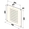 Kovová ventilační mřížka bez příruby s pevnou žaluzií a síťkou 400x300 mm, bílá DALAP 4521