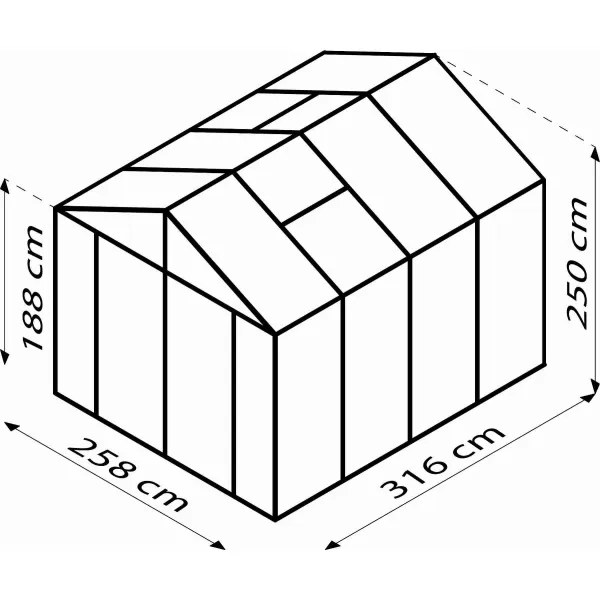 Skleník VITAVIA ZEUS COMFORT 8100 PC 16 mm stříbrný LG456