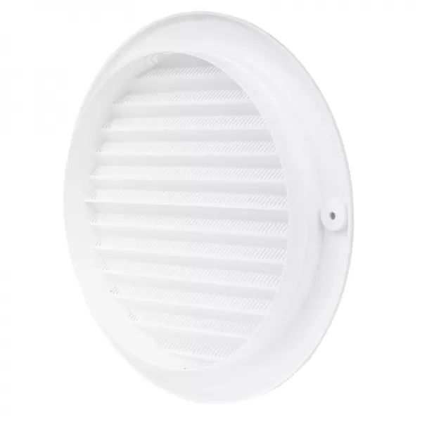 PVC větrací mřížka kruhová s přírubou a plastovou síťkou Ø 125 mm, bílá DALAP 4721