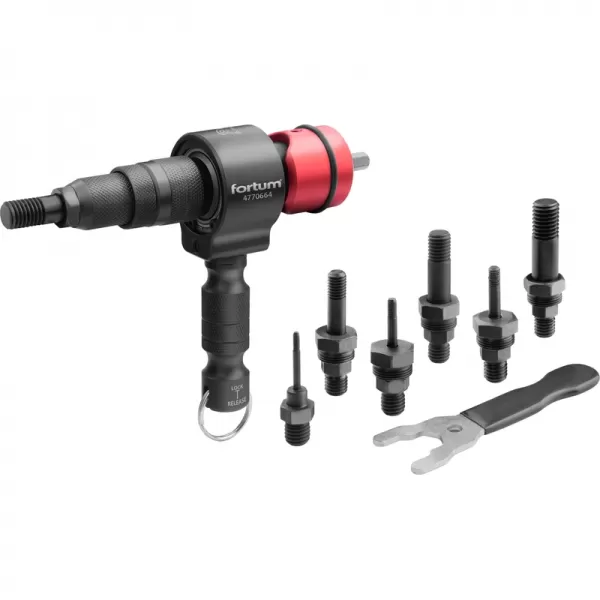 Nástavec nýtovací na vrtačku T, pro nýtovací matice M3-M12, CrMoV FORTUM 4770664