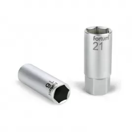 Hlavice nástrčná na zapalovací svíčky 1/2" 21mm L 65mm magnet FORTUM 4700904
