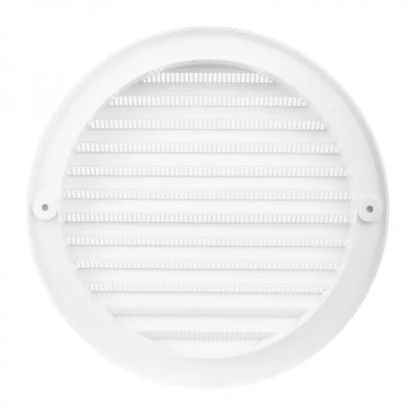 PVC větrací mřížka kruhová s přírubou a plastovou síťkou Ø 160 mm, bílá DALAP 4723