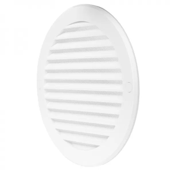 PVC větrací mřížka kruhová s přírubou a plastovou síťkou Ø 150 mm, bílá DALAP 4722