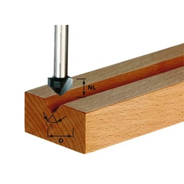 Drážkovací fréza ve tvaru V, HW FESTOOL HW S8 D14/7/90° 490999