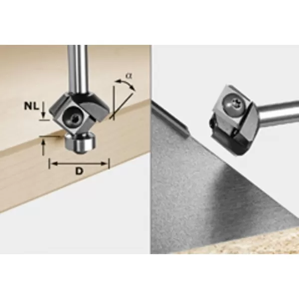 Fazetovací fréza s výměnnými břity HW FESTOOL S8 HW 45° D27 12x12 KL 499807