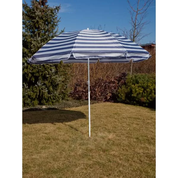 Slunečník plážový 230 cm HAPPY GREEN, modré pruhy 50XT2205BS