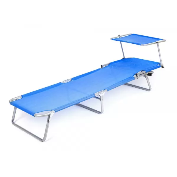 Plážové lehátko se stříškou modré HAPPY GREEN 50F1006B