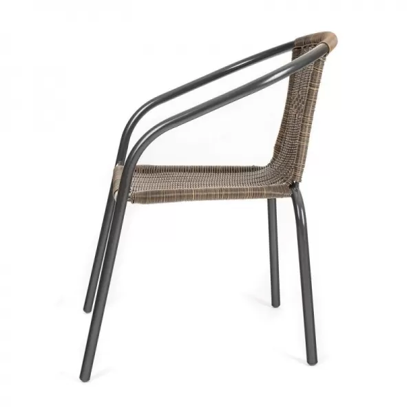 Křesílko ocelové HAPPY GREEN PE RATAN, hnědé 50320100BA