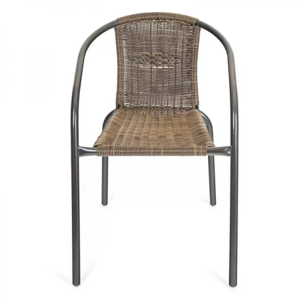 Křesílko ocelové HAPPY GREEN PE RATAN, hnědé 50320100BA