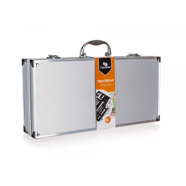 Souprava na grilování BBQ 10 ks v kufříku HAPPY GREEN 50120331