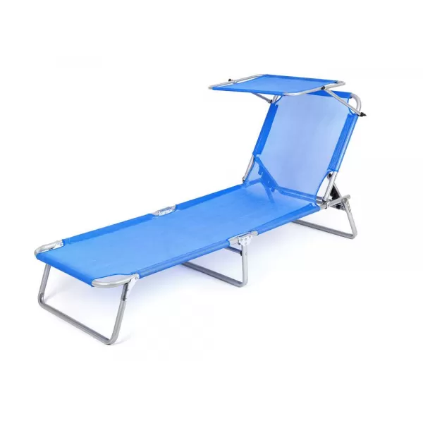 Plážové lehátko se stříškou modré HAPPY GREEN 50F1006B