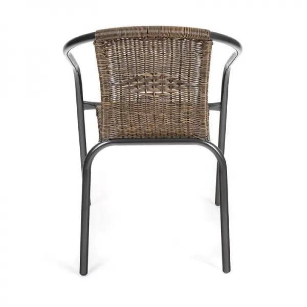 Křesílko ocelové HAPPY GREEN PE RATAN, hnědé 50320100BA